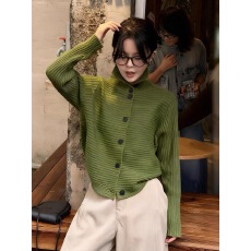 批发复古高领<b class='q'>长袖</b>毛衣<b class='q'>开衫</b>女2025新款秋冬<b class='q'>外</b><b class='q'>搭</b>慵懒高级感针织外套上衣