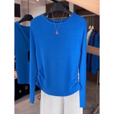 批发紫色高领贝壳装饰纽扣长袖针织衫女2025秋冬新款气质休闲百搭上衣