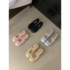 批发仙女风玛丽珍鞋蝴蝶结透气网面蝴蝶结单鞋女2025新款网鞋女