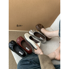 批发温柔仙女风内增高蝴蝶结分趾鞋单鞋2025新款晚晚风小众软底猪蹄鞋