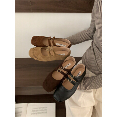 批发高颜值<b class='q'>简约</b>浅口单鞋女秋季配裙子豆豆鞋时尚百搭轻便软底玛丽珍鞋