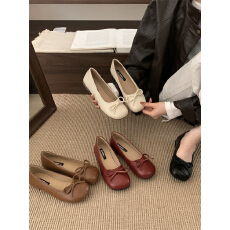 批发JB JIABAO蝴蝶结浅口平底单鞋<b class='q'>女鞋</b>子2025新款芭蕾舞鞋