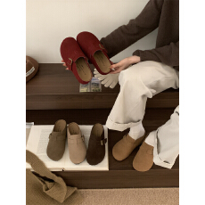 批发2025新款厚底内增高博肯鞋女外穿包头半拖鞋<b class='q'>春</b>秋季一脚蹬懒人拖鞋