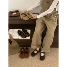 批发平底豹纹玛丽珍单鞋女2025新款秋冬毛毛鞋<b class='q'>复古</b>加绒保暖分趾猪蹄鞋