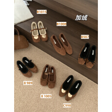 批发法式平底<b class='q'>复古</b>绒面方头加绒玛丽珍鞋女秋冬季新款一脚蹬保暖棉瓢鞋