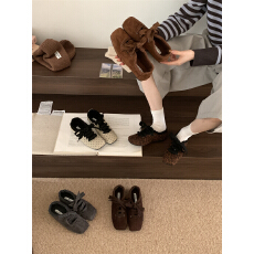 复古加绒平底勃肯鞋女2025新款冬季外穿防滑软底保暖棉鞋子