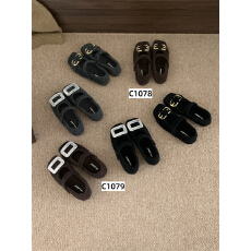 批发魔术贴金属装饰方头毛毛单鞋女2025新款冬季保暖浅口玛丽珍鞋百搭