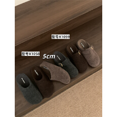 批发5CM内增高灰色毛呢勃肯鞋小土豆加绒保暖一脚蹬包头半拖毛毛鞋女