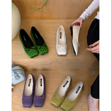 批发法式高级感缎面小众单鞋2026春<b class='q'>夏</b>新款浅口蝴蝶结仙女芭蕾鞋奶奶鞋