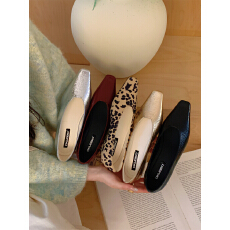 复古风高级豹纹小方头玛丽珍鞋女粗跟气质舒适单鞋春季新款通勤鞋