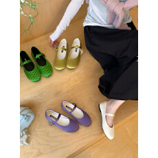 批发小众高级感缎面芭蕾舞鞋2026新款浅口晚晚温柔配裙子单鞋玛丽珍鞋