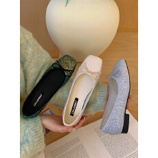 批发2026春<b class='q'>秋</b>季新款法式小众平底芭蕾舞鞋女气质蝴蝶结仙女风浅口单鞋