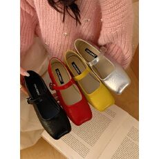 批发2026<b class='q'>韩版</b>新款法式单鞋女方头百搭一字带浅口软皮玛丽珍鞋