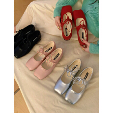 批发法式复古平底单鞋女2026春季新款蝴蝶结玛丽珍芭蕾舞鞋浅口奶奶鞋