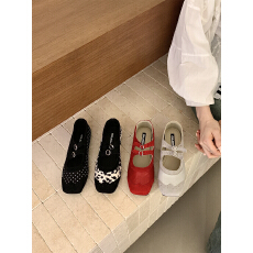 批发法式<b class='q'>复古</b>风玛丽珍鞋女春季新款平底双扣带浅口单鞋通勤百搭小皮鞋