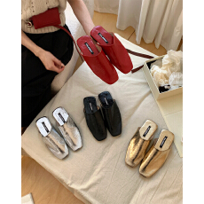 批发懒人一脚蹬包头半拖鞋女外穿2026春<b class='q'>夏</b>新款无后跟银色凉拖鞋子