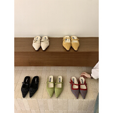 批发2026春夏新款法式<b class='q'>简约</b>百搭包头拖鞋女外穿尖头玛丽珍凉鞋夏季通勤