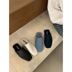 批发小众百搭懒人包头半拖鞋女鞋子外穿2026新款春夏季平底半托鞋单鞋