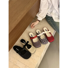 批发韩版复古平底气质包头半拖鞋女鞋子外穿2026春季配裙子玛丽珍单鞋