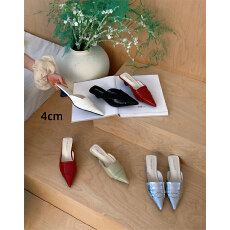 批发法式跟鞋尖头包头拖鞋女夏外穿2026春季新款时尚凉拖半拖穆勒鞋