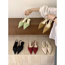 批发法式气质仙女风后空尖头穆勒鞋2026春夏新款配裙子包头凉鞋女外穿