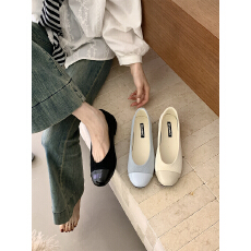 批发法式温柔风浅口单鞋女2026春季平底百搭<b class='q'>通勤</b>一脚蹬不累脚晚晚鞋女