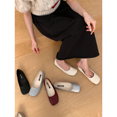 批发韩国复古小众银色单鞋女2026新款晚晚风温柔配裙子奶奶鞋芭蕾瓢鞋