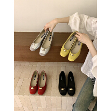 批发法式复古风浅口单鞋女内增高百搭通勤气质鞋金属装饰奶奶鞋舒适