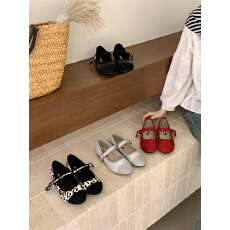 批发法式<b class='q'>复古</b>风豹纹玛丽珍鞋女2026春季一字扣带平底芭蕾舞鞋通勤单鞋