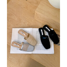 批发小众编织镂空网纱凉拖女2026春夏新款<b class='q'>欧美</b>时尚平底透气包头凉鞋