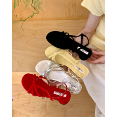 超好看粗跟设计感小众拖鞋女外穿2026夏季新款玛丽珍交叉细带凉鞋