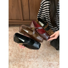 批发复古风方头浅口单鞋女中跟春秋新款法式晚晚通勤豹纹玛丽珍小皮鞋