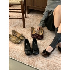 批发韩版温柔小众豹纹蝴蝶结单鞋女2026新款软底奶奶鞋芭蕾鞋通勤瓢鞋
