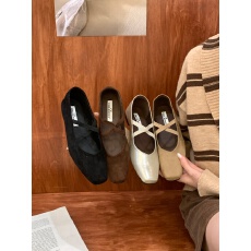 批发平底法式小方头绒面浅口单鞋女春秋季晚晚配裙子玛丽珍孕妇奶奶鞋