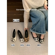 法式小香风浅口平底单鞋女2026新款蝴蝶结芭蕾鞋一脚蹬软底奶奶鞋
