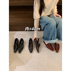 韩版方头深口单鞋女26秋内增高老钱风小皮鞋通勤百搭气质时装女鞋