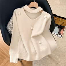 批发实拍~美丽诺超细羊毛衫女新款秋冬高级感气质<b class='q'>宽松</b>挂脖<b class='q'>毛衣</b>打底衫