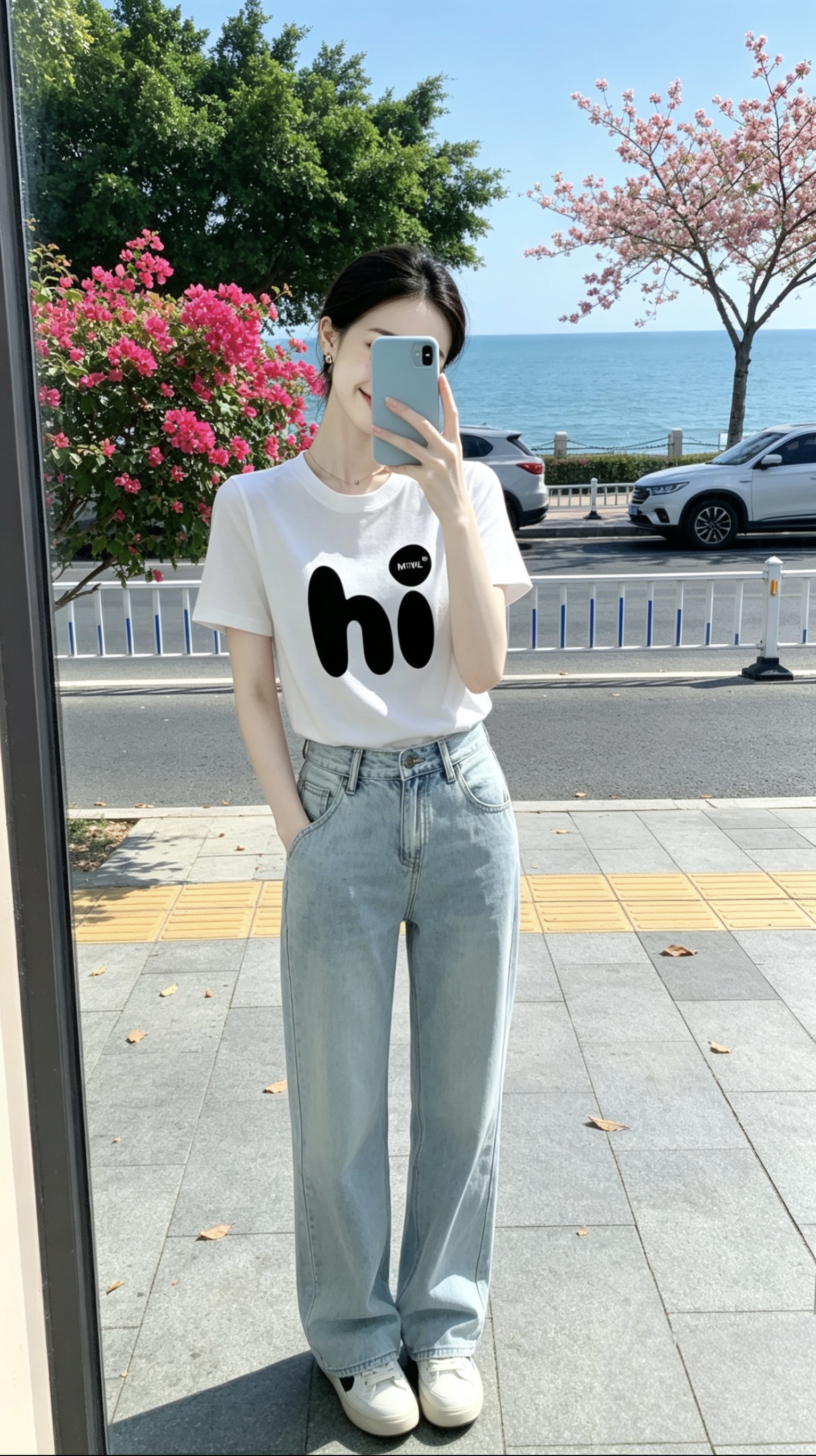 긍정적 인 어깨 반팔 티셔츠 여성 2026 여름 새로운 도파민 착용 가져 가라. 작은 키 몸매 가꾸기 쇼트 스타일 맨위
