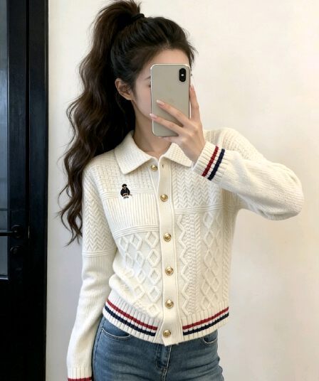 한 부서 보트넥 풀오버 홀로우 아웃 니트 스웨터 여성 봄 가을 새로운 빅 사이즈 지방 mm 루즈핏 슬림해 보이는 다용도 여성 스웨터