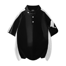 批发260克冰感弹力曼巴棉美式重磅夏季拼色排扣<b class='q'>Polo</b><b class='q'>衫</b>短袖