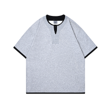 批发（260克冰感弹力曼巴棉）美式重磅夏季拼色V领设计感<b class='q'>T</b><b class='q'>恤</b>短袖