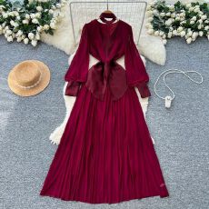 批发法式高端气质<b class='q'>连衣裙</b>女2025秋季时尚设计感拼接网纱垂感优雅长裙子