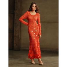 批发重工亮片V领长裙晚宴聚会主持人演出礼服高腰显瘦<b class='q'>连衣裙</b>女