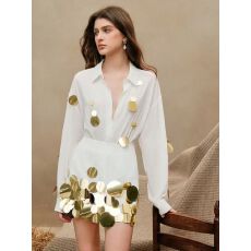 批发新品设计感修身V领手工花朵长袖<b class='q'>连衣裙</b>收腰精致端庄财阀千金