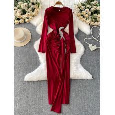 批发<b class='q'>欧美</b>外贸礼服连衣裙女高级感设计轻奢ins风镶钻飘带修身优雅<b class='q'>长裙</b>