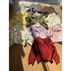 批发软糯黄色慵懒风套头毛衣女士2025早秋新款宽松长袖针织衫斜肩上衣