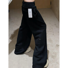 批发美式休闲裤女秋冬季2025新款超火卫裤阔脚拖地长裤子