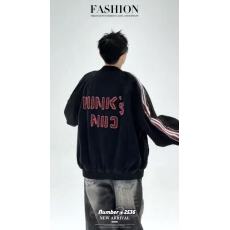 批发牛仔夹克春季2025新款潮牌宽松显瘦立领男士夹克百搭休闲条纹外套