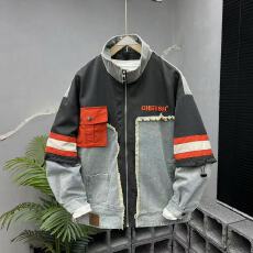 批发牛仔夹克春季2025新款潮牌宽松显瘦立领男士夹克百搭休闲条纹外套