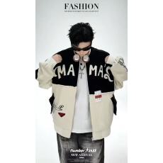 批发牛仔夹克春季2025新款潮牌宽松显瘦立领男士夹克百搭休闲条纹外套